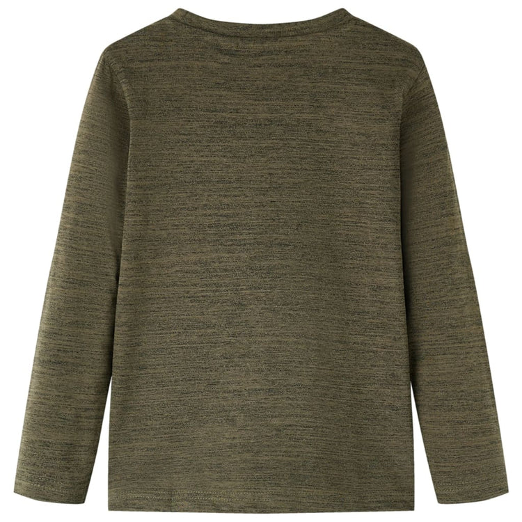 Vidaxl Child's Shirt avec manches longues 104 kaki mixte -colored