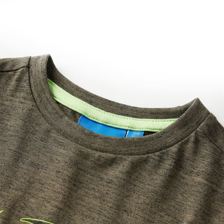 Vidaxl Child's Shirt à manches longues 140 kaki mixte -colore