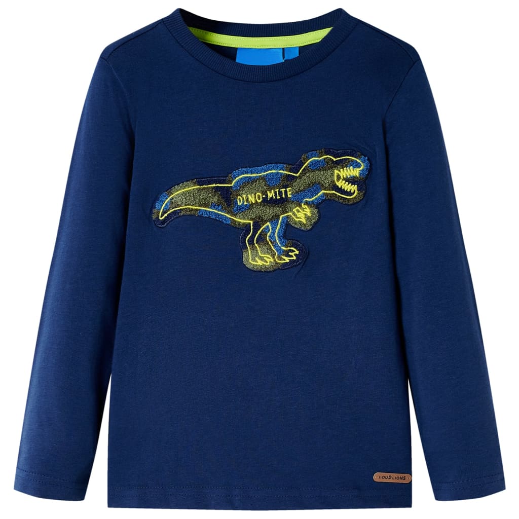 Vidaxl Child's Shirt à manches longues 128 bleu marine