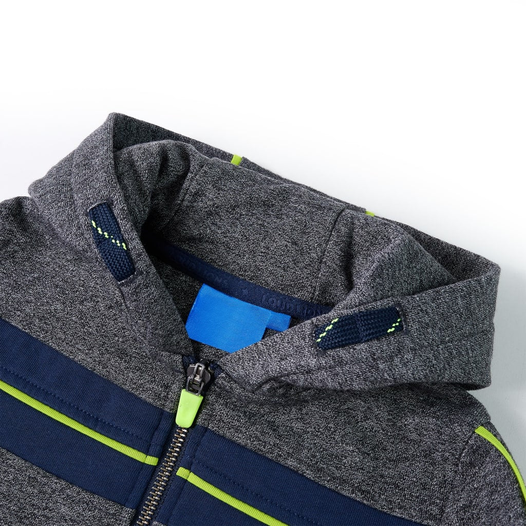 Vidaxl gilet pour enfants avec capuche et fermeture éclair 128 gris mixte