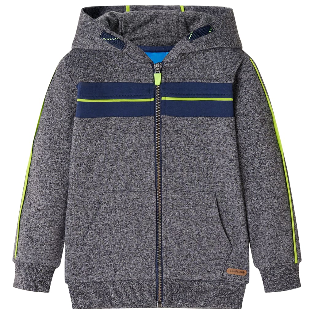 Vidaxl gilet pour enfants avec capuche et fermeture éclair 140 gris mixte