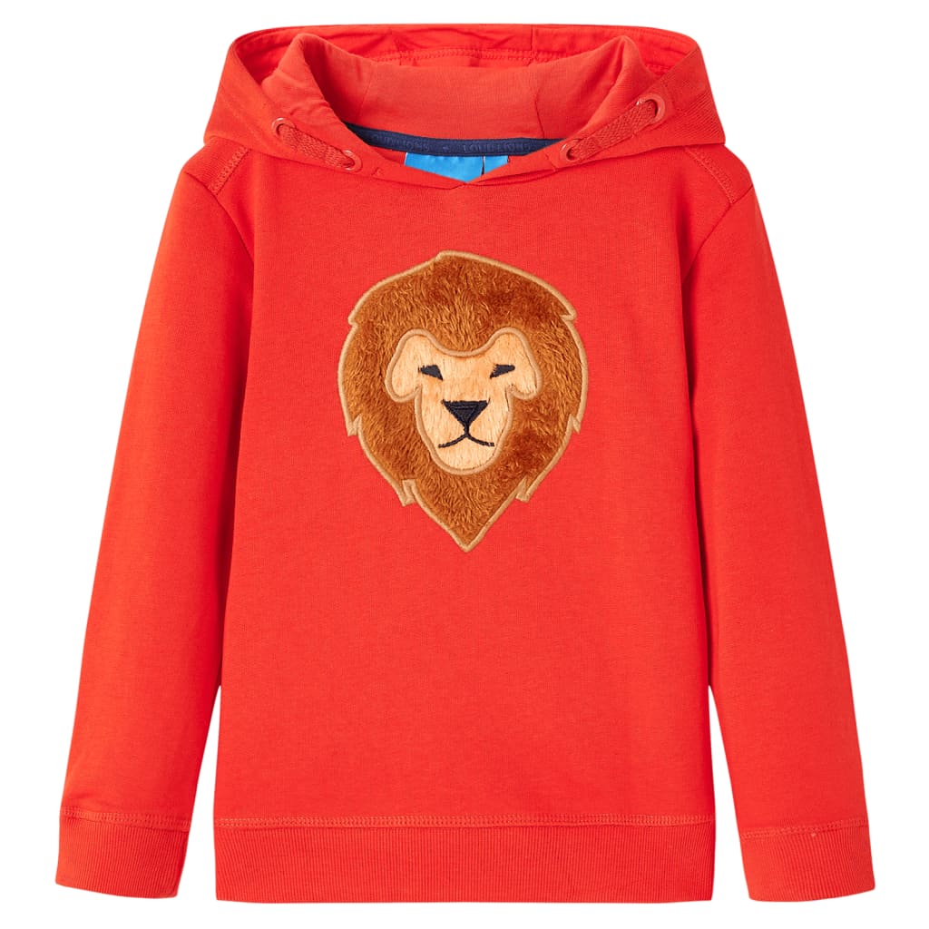 Pull pour enfants vidaxl avec capuche 104 rouge