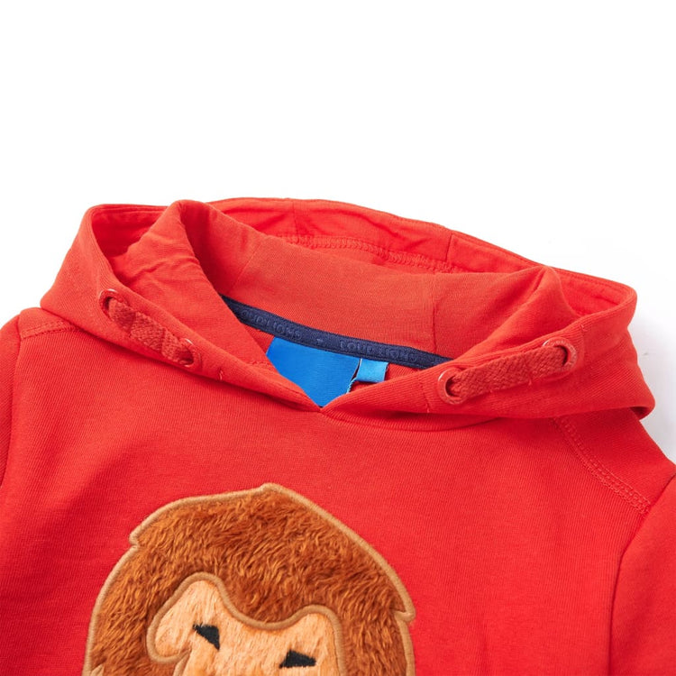 Pull pour enfants vidaxl avec capuche 104 rouge