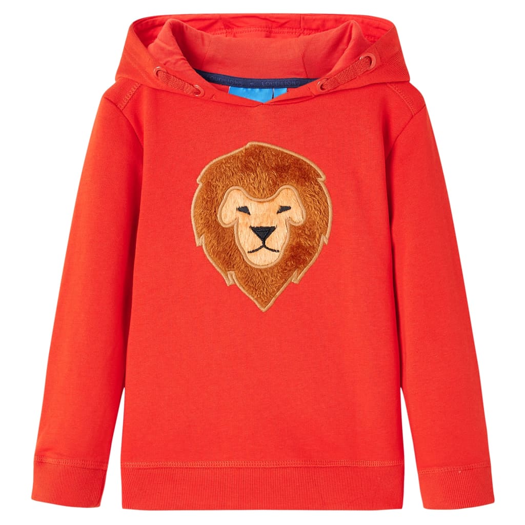 Pull pour enfants vidaxl avec capuche 128 rouge