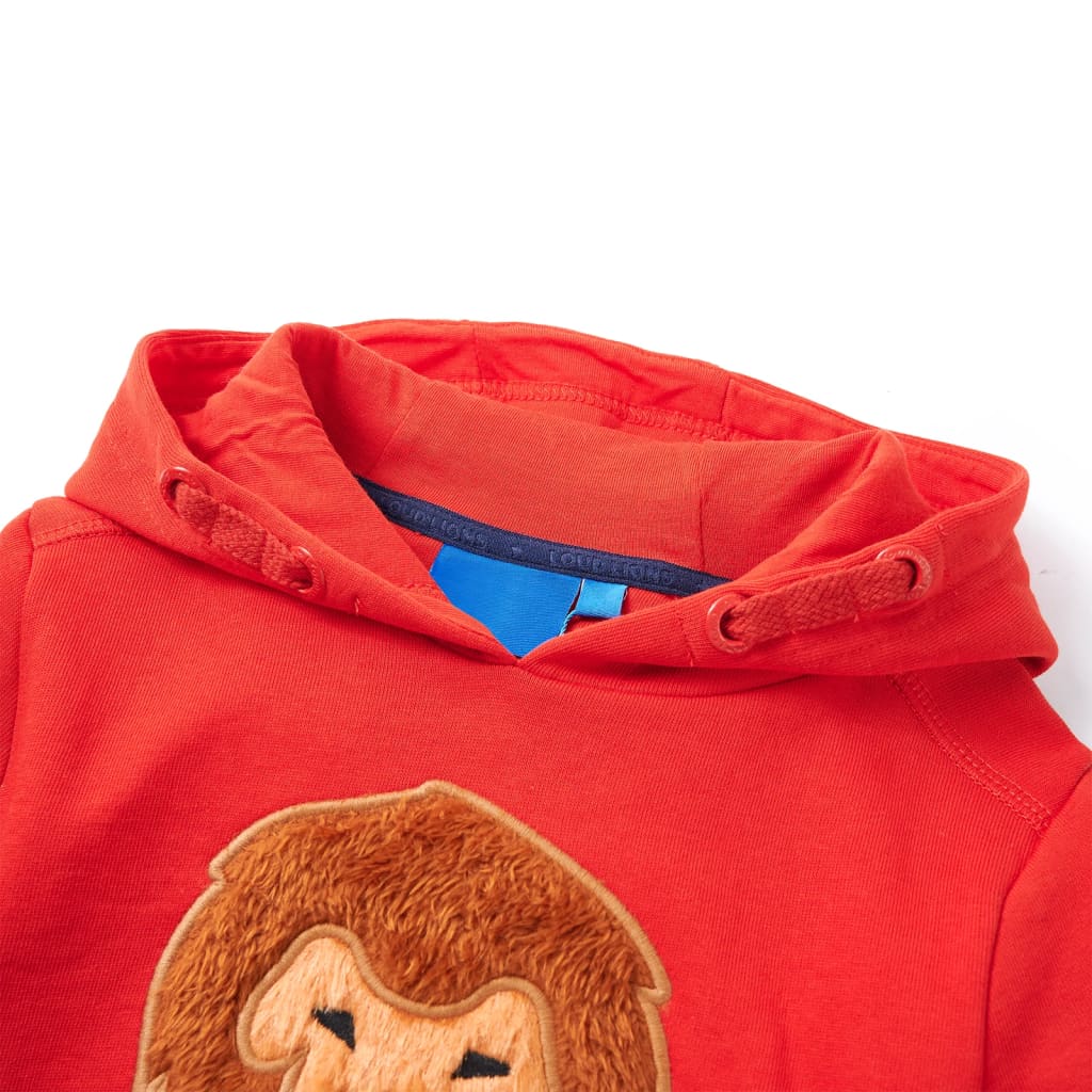 Pull pour enfants vidaxl avec capuche 128 rouge