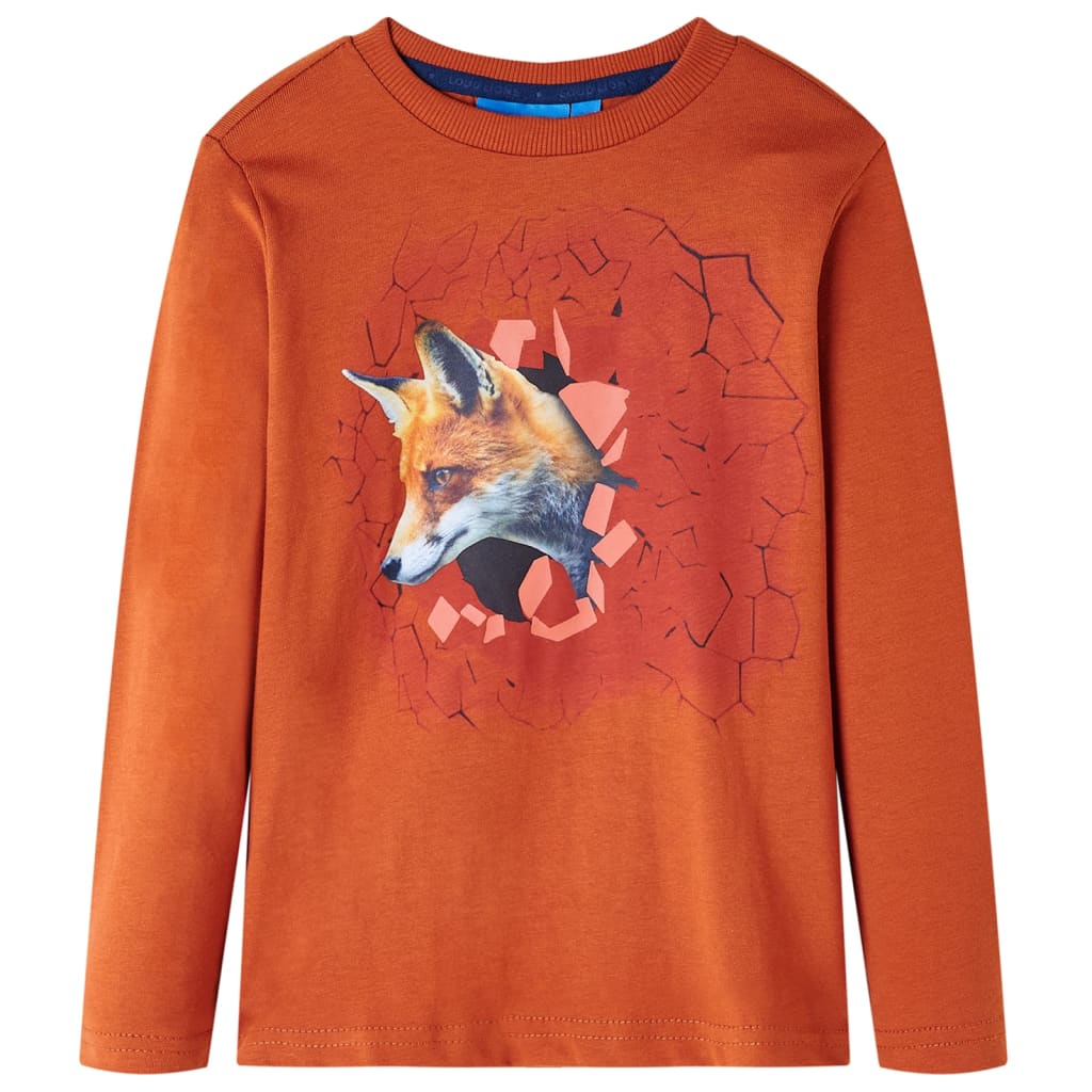 Vidaxl Child's Shirt à manches longues 128 Rust légère -colored