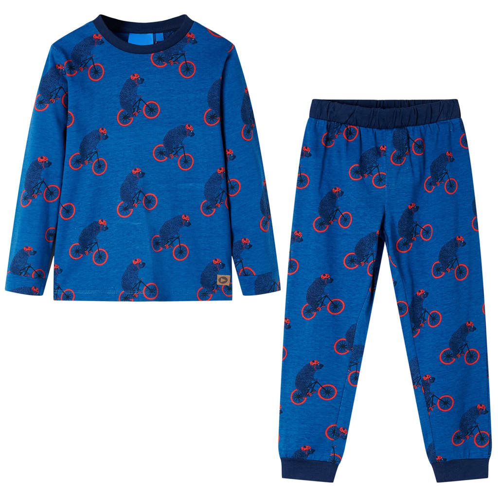 Pajamas pour enfants Vidaxl à manches longues 140 Petroleum-Colored