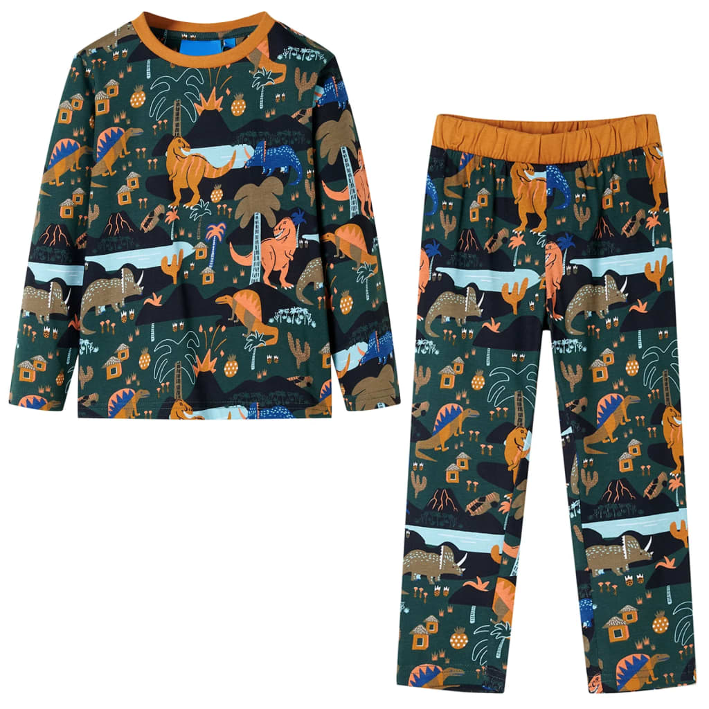Vidaxl Pyjama pour enfants à manches longues 104 Donkergroen