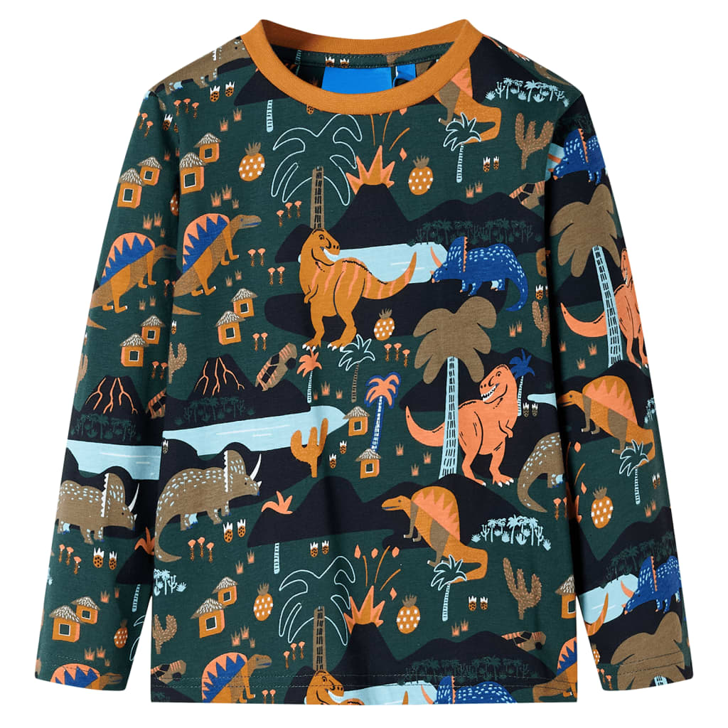 Vidaxl Pyjamas pour enfants à manches longues 128 Donkergroen