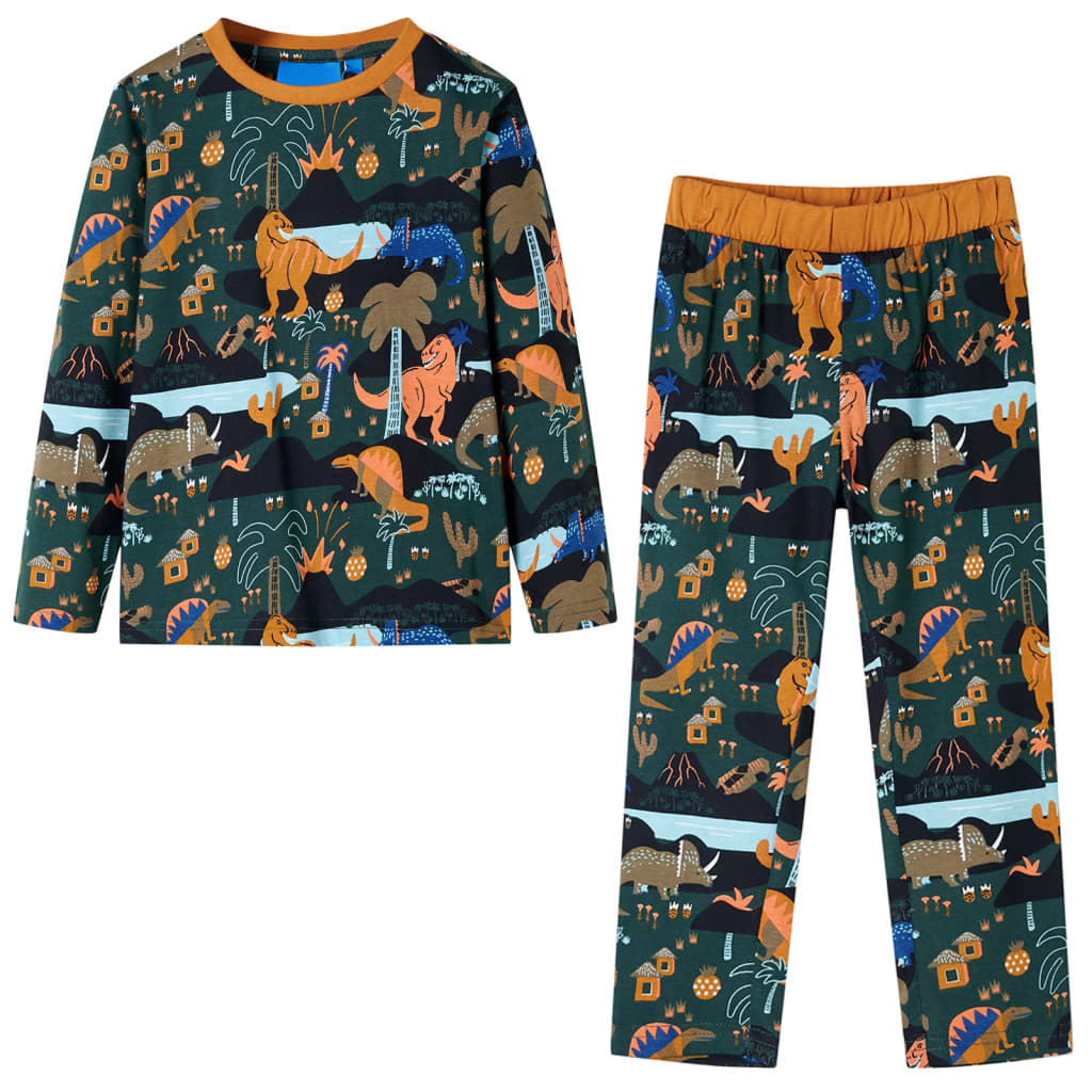 Vidaxl Pyjama pour enfants à manches longues 140 vert foncé