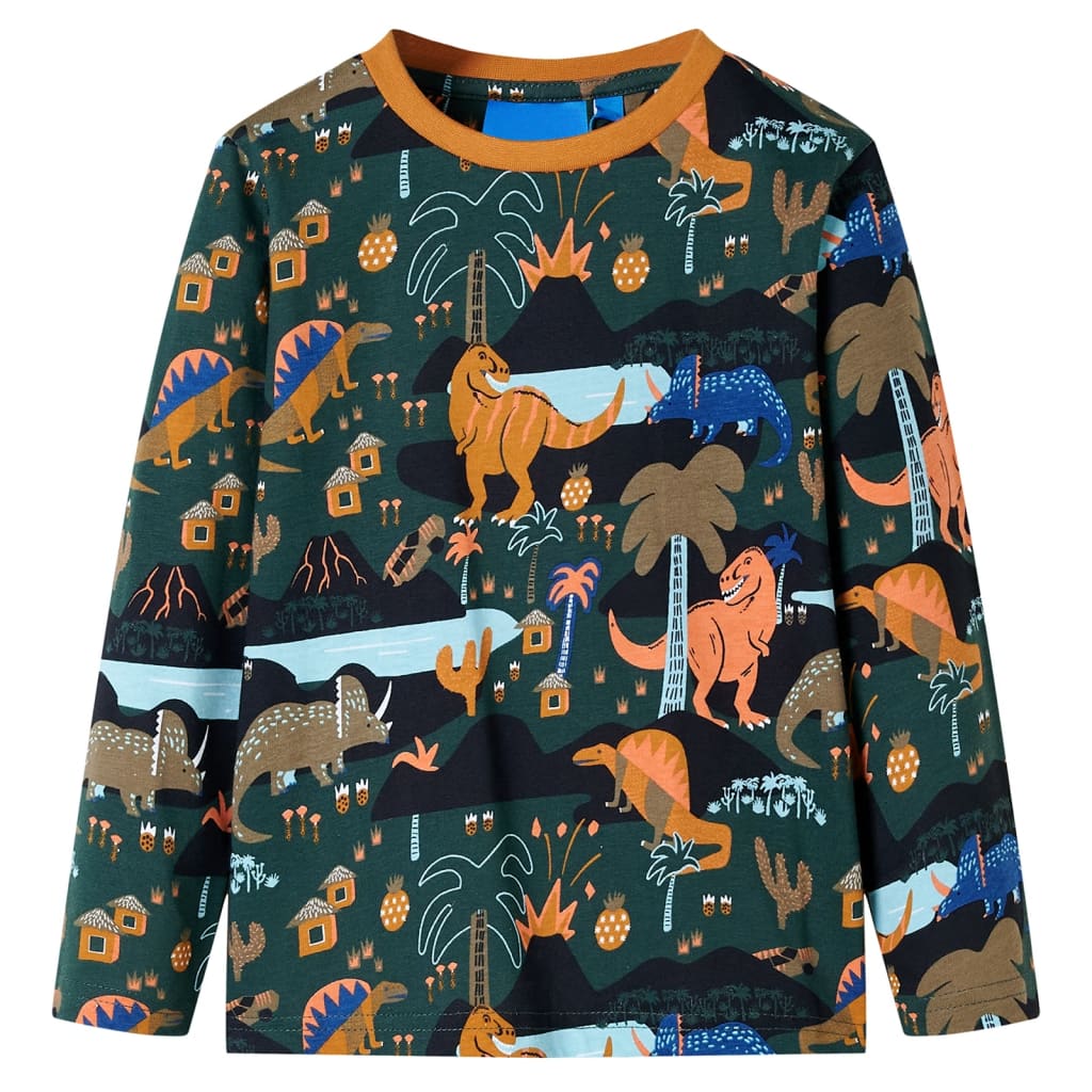 Vidaxl Pyjama pour enfants à manches longues 140 vert foncé
