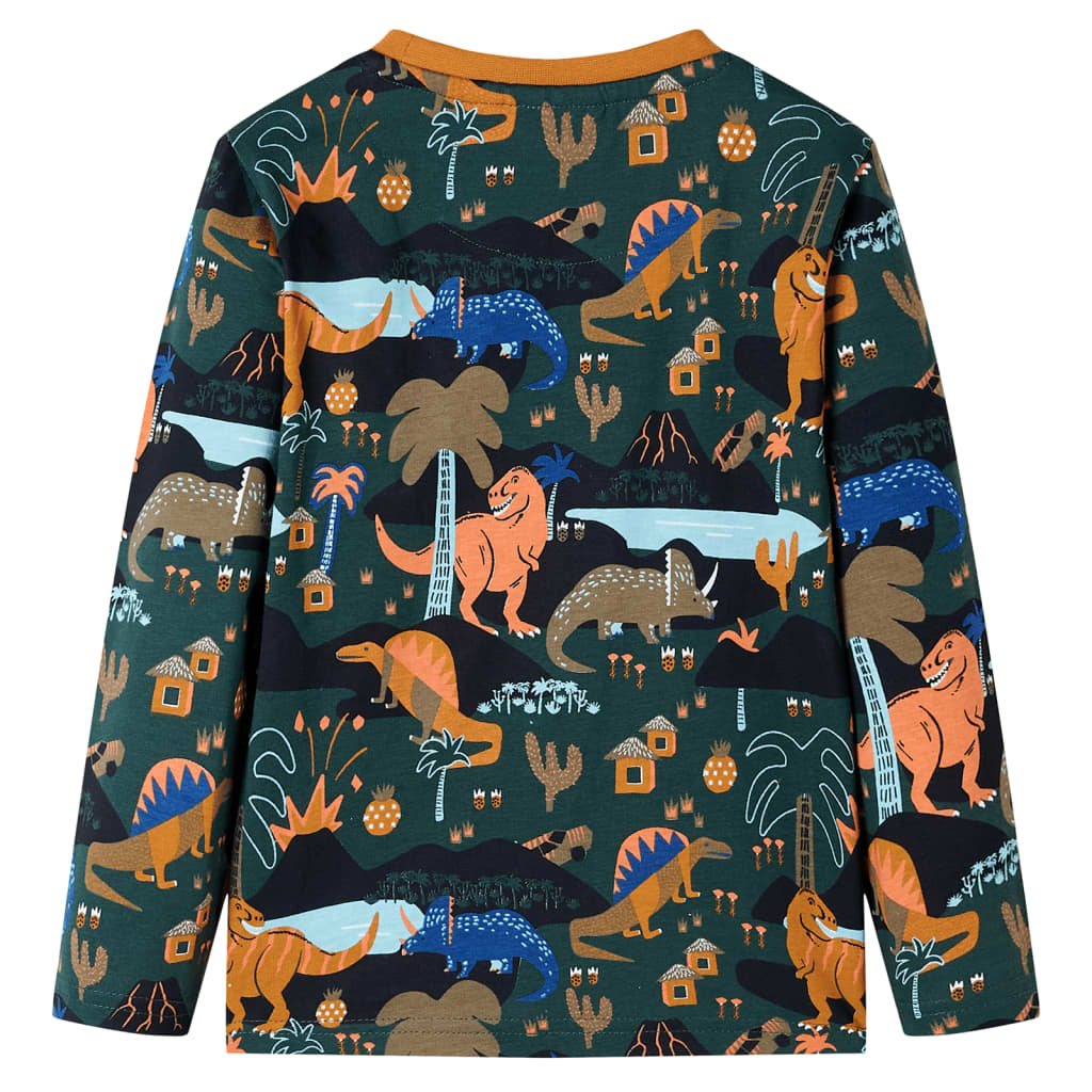 Vidaxl Pyjama pour enfants à manches longues 140 vert foncé