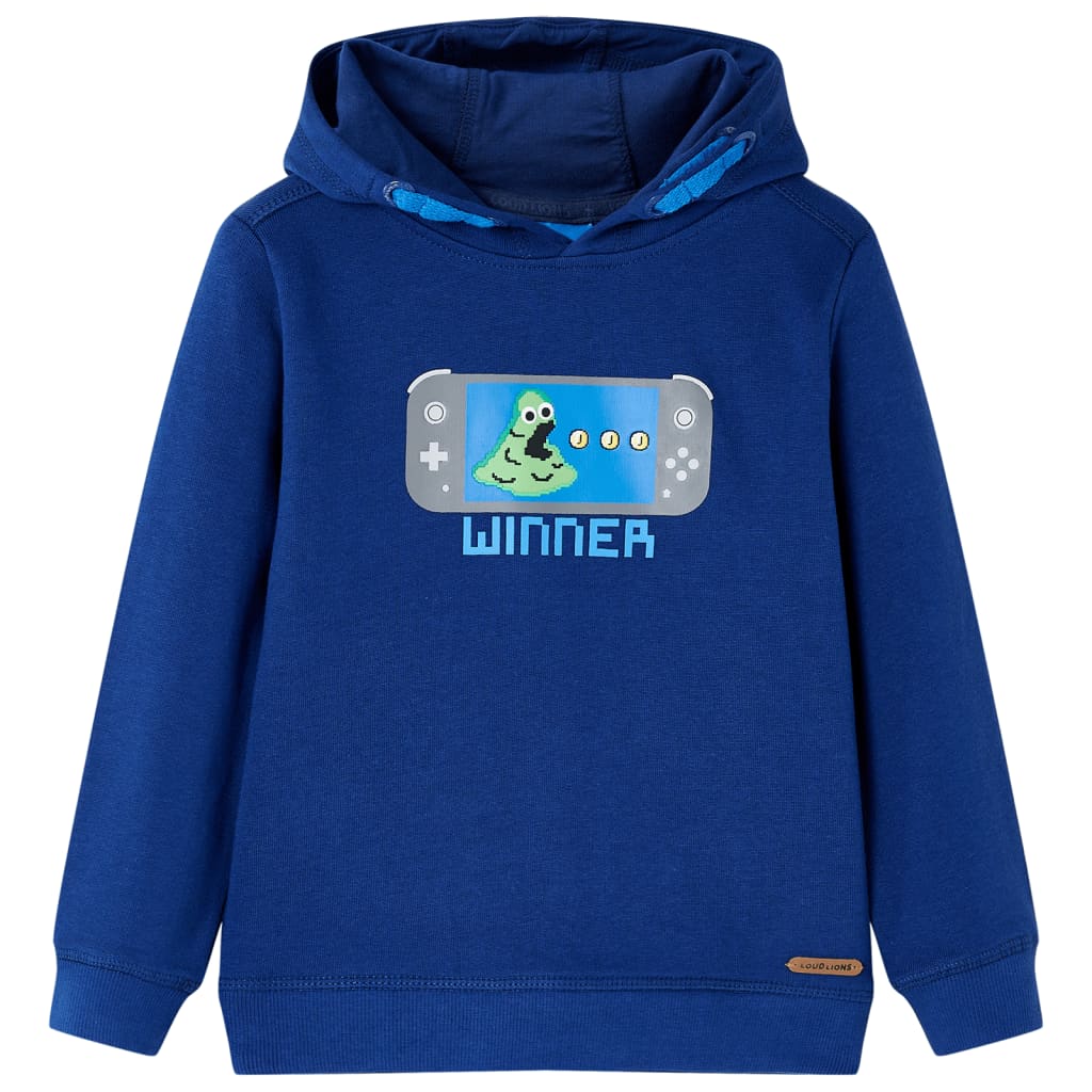 Pull pour enfants vidaxl avec capuche 92 bleu foncé