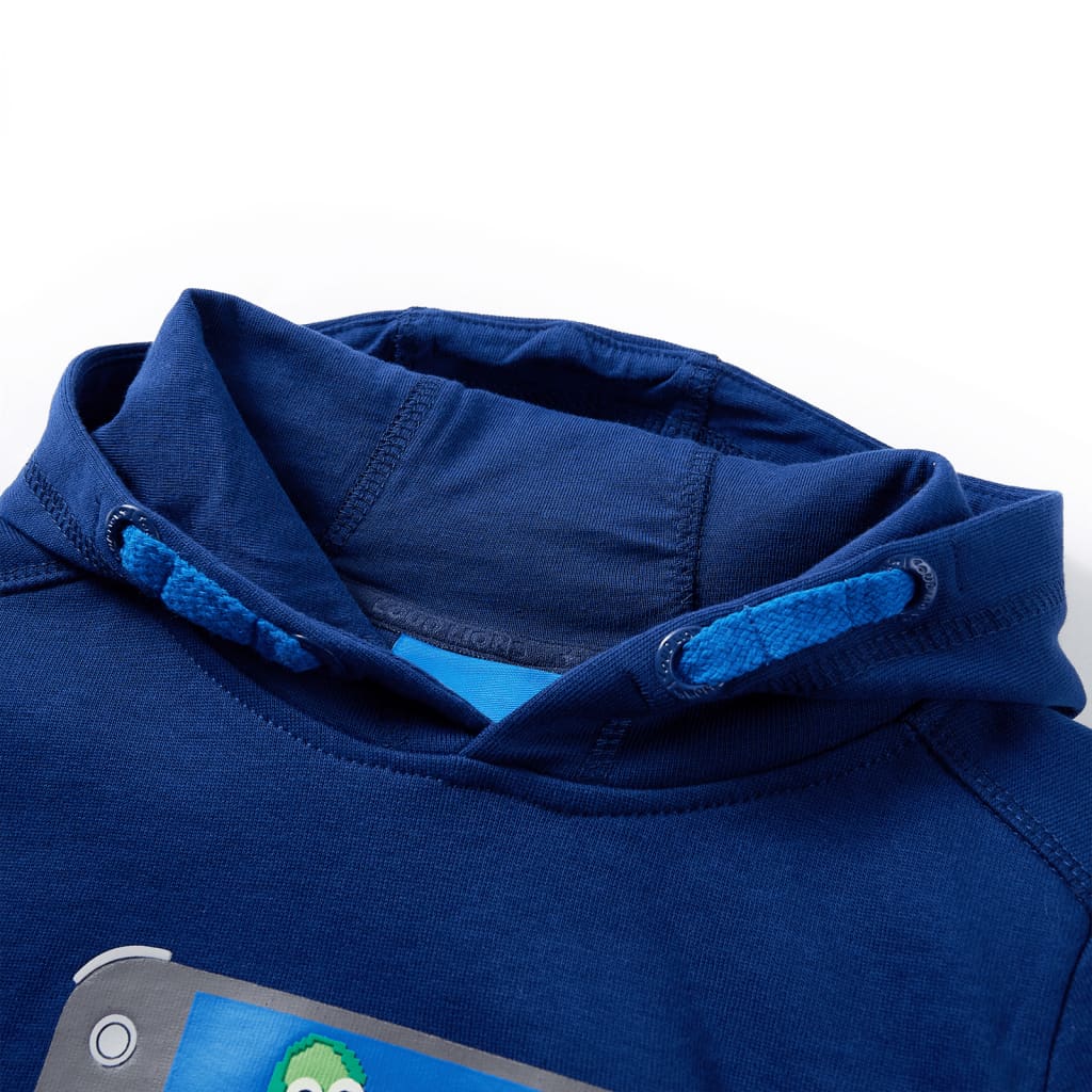 Pull pour enfants vidaxl avec capuche 92 bleu foncé