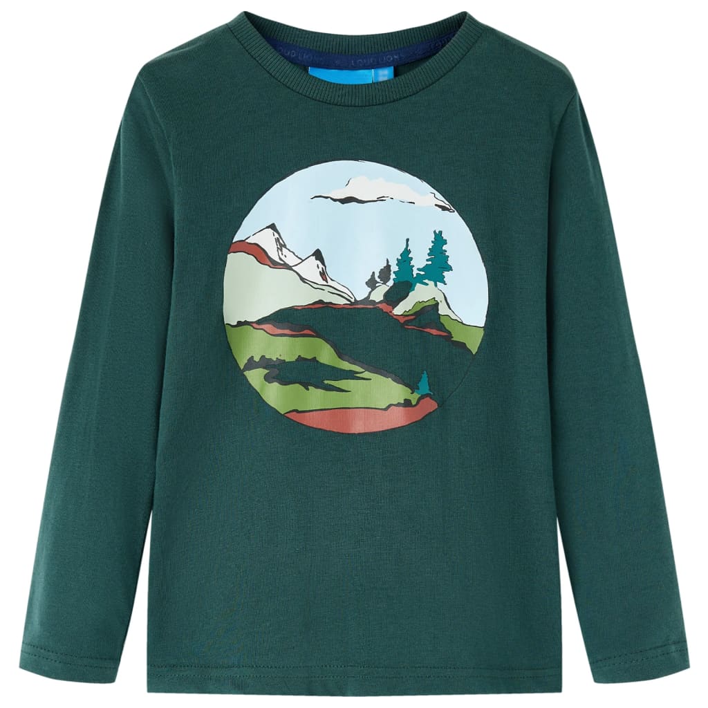 Vidaxl Child's Shirt à manches longues 92 Donkergroen