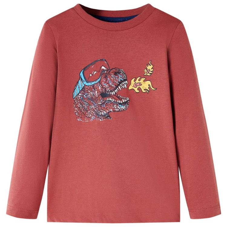 Vidaxl Child's Shirt à manches longues 116 Brown rougeâtre