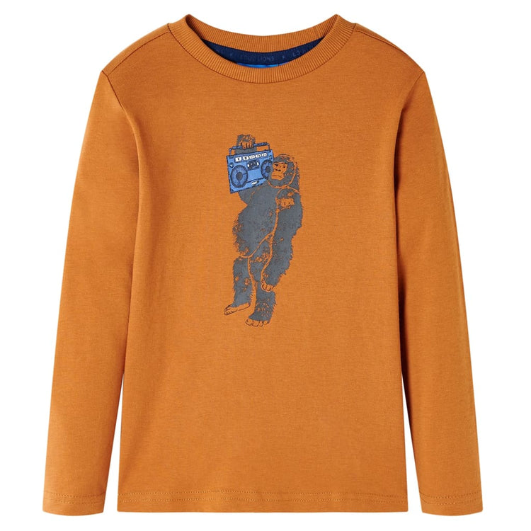 Vidaxl Children's Shirt à manches longues 104 Donkerokerkligent