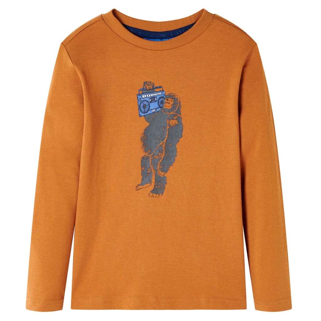 Vidaxl Child's Shirt à manches longues 140 Copper foncé sombre coloré