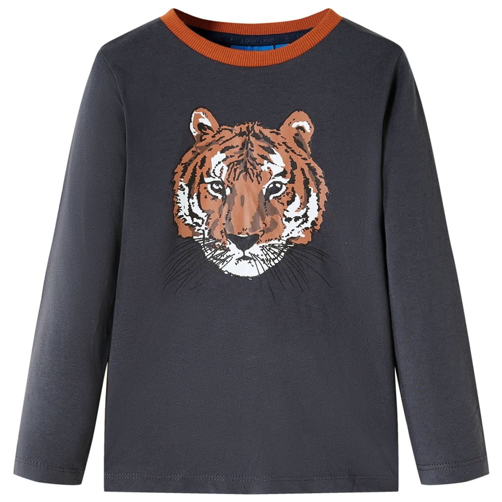 Vidaxl Children's Shirt avec manches longues 92 anthracite -colored