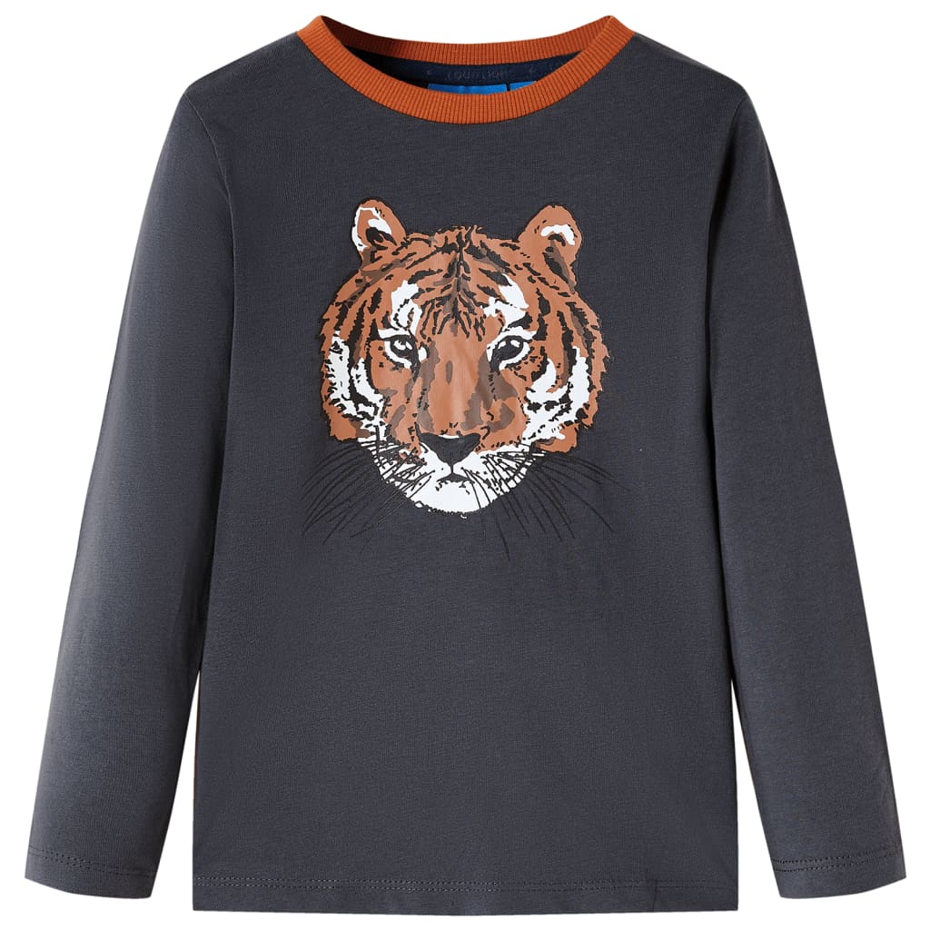 Vidaxl Child's Shirt à manches longues 104 anthracite -colored