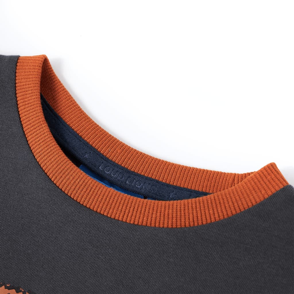 Vidaxl Child's Shirt à manches longues 104 anthracite -colored
