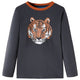 Vidaxl Child's Shirt à manches longues 128 anthracite -colored