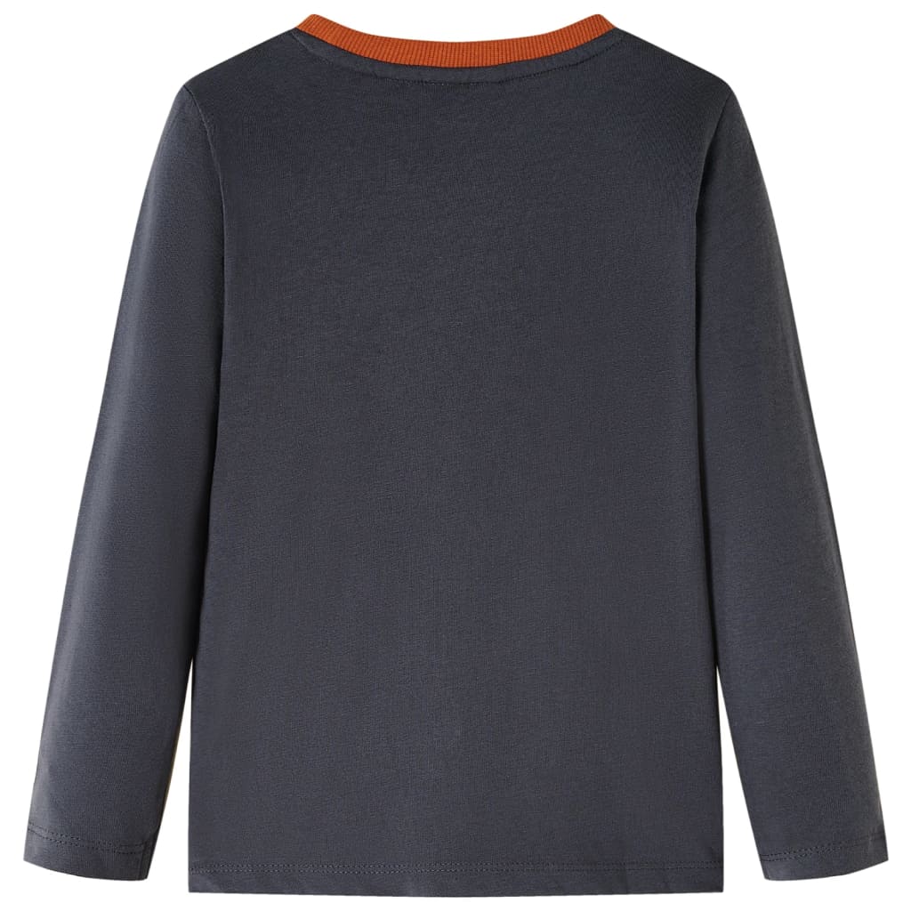 Vidaxl Child's Shirt à manches longues 128 anthracite -colored