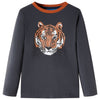Vidaxl Child's Shirt à manches longues 140 anthracite -colored
