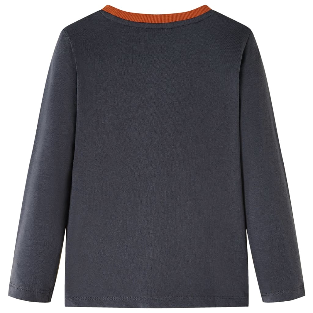 Vidaxl Child's Shirt à manches longues 140 anthracite -colored