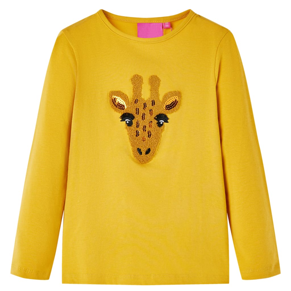 Vidaxl Child's Shirt à manches longues 92 Ochère foncé coloré