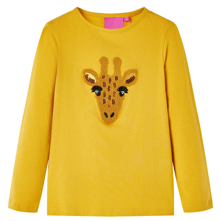 Vidaxl Child's Shirt à manches longues 92 Ochère foncé coloré