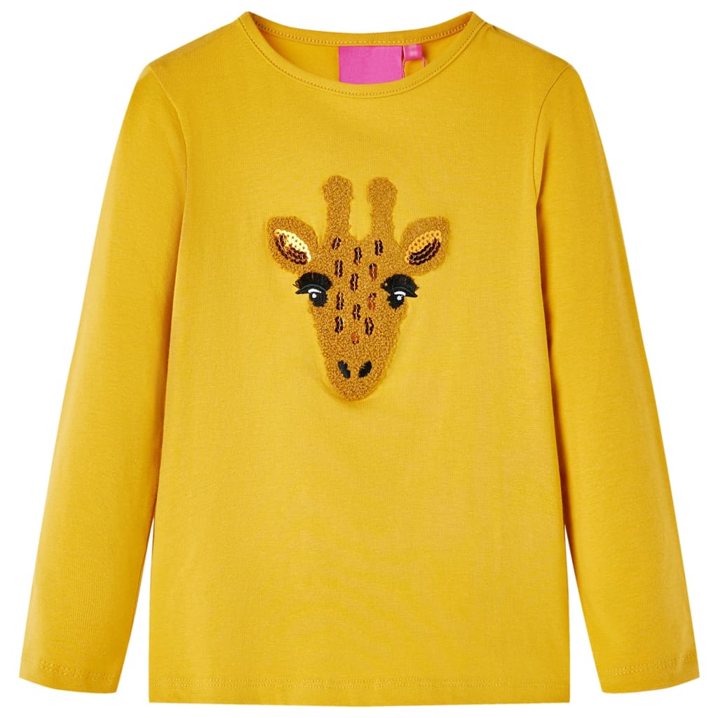 Vidaxl Child's Shirt à manches longues 116 Ochère foncé