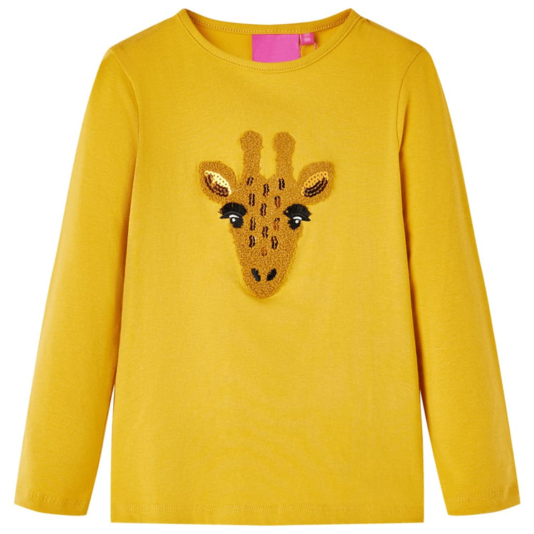 Vidaxl Child's Shirt à manches longues 140 Ochère foncé coloré