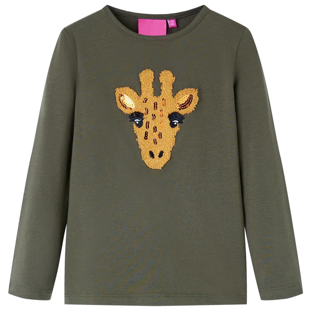 Vidaxl Child's Shirt avec manches longues 140 kack -colored