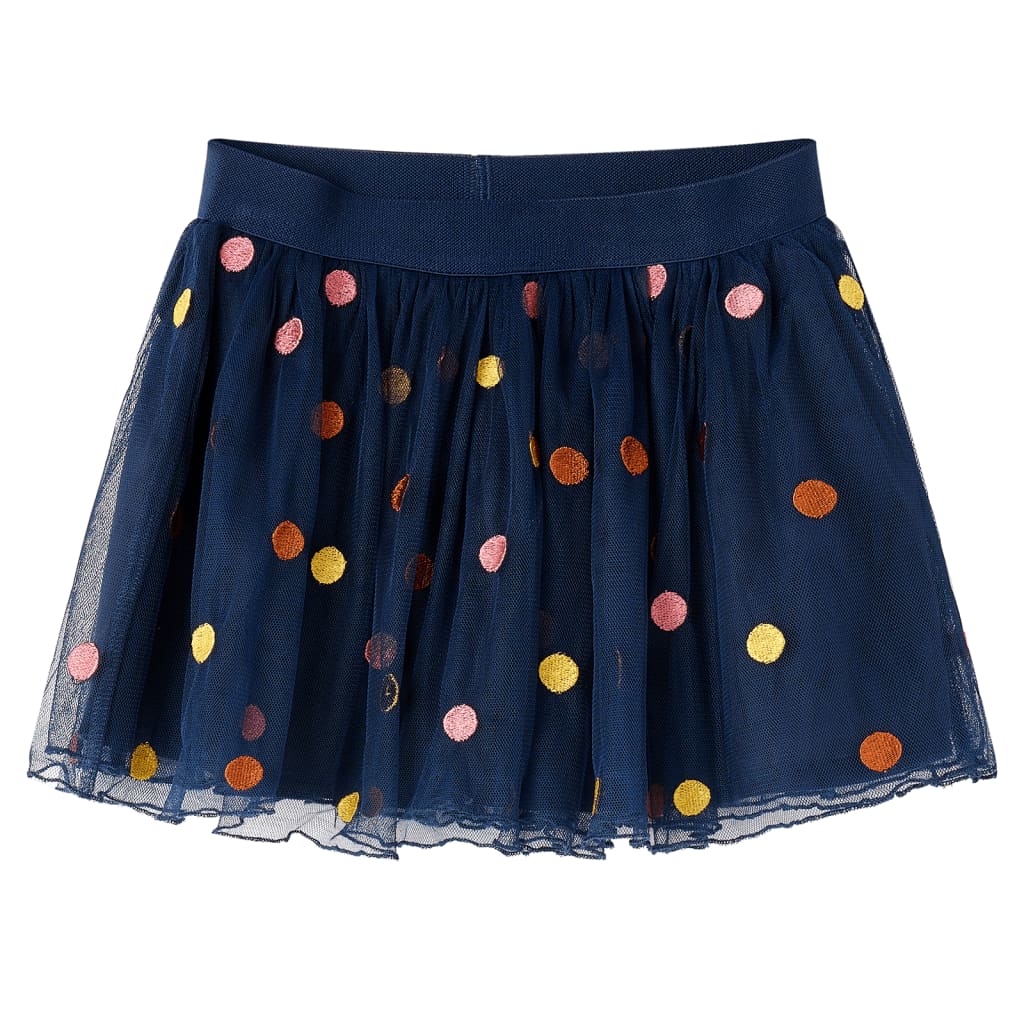 Vidaxl Jupe pour enfants avec tulle et points 116 bleu marine