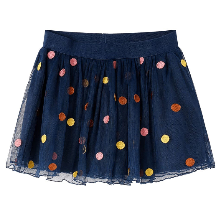 Vidaxl Jupe pour enfants avec tulle et points 116 bleu marine