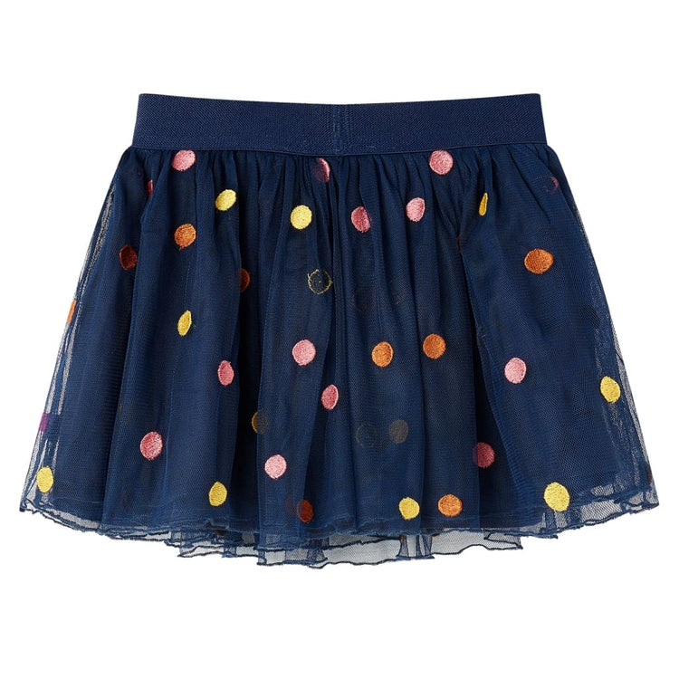 Vidaxl Jupe pour enfants avec tulle et points 116 bleu marine