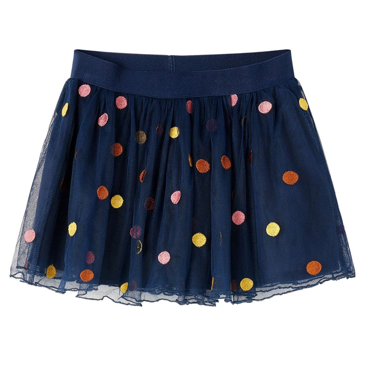 Vidaxl Jupe pour enfants avec tulle et points 128 bleu marine