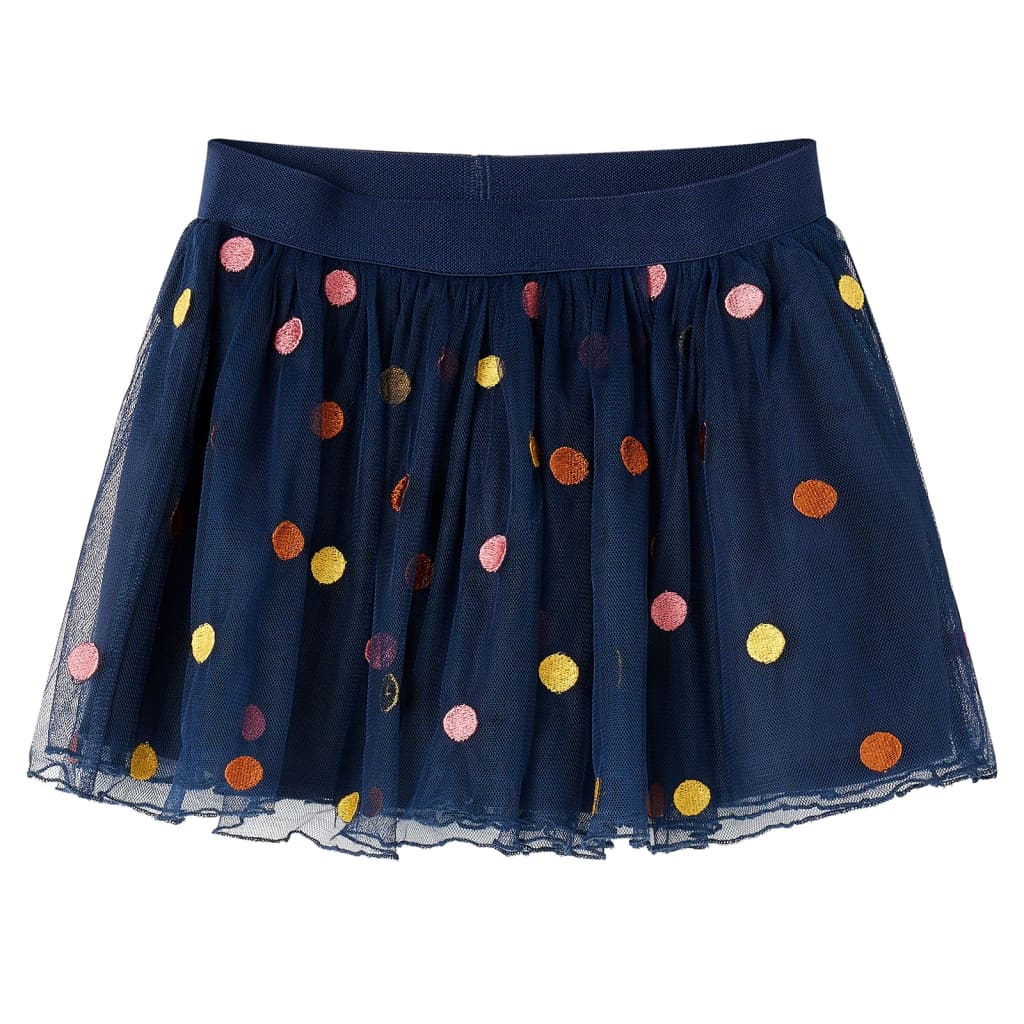 Vidaxl Jupe pour enfants avec tulle et points 140 bleu marine