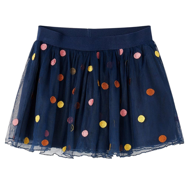 Vidaxl Jupe pour enfants avec tulle et points 140 bleu marine