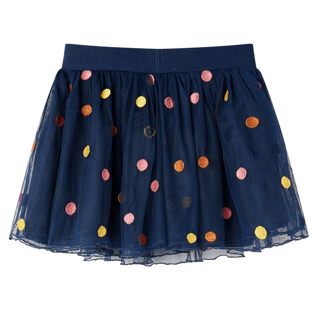 Vidaxl Jupe pour enfants avec tulle et points 140 bleu marine