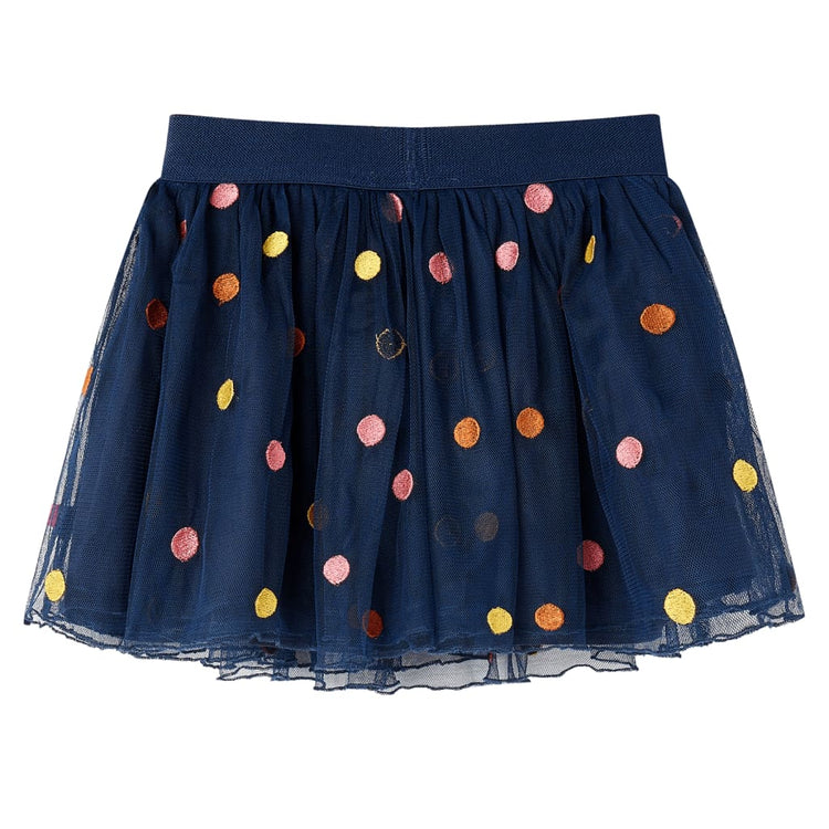 Vidaxl Jupe pour enfants avec tulle et points 140 bleu marine
