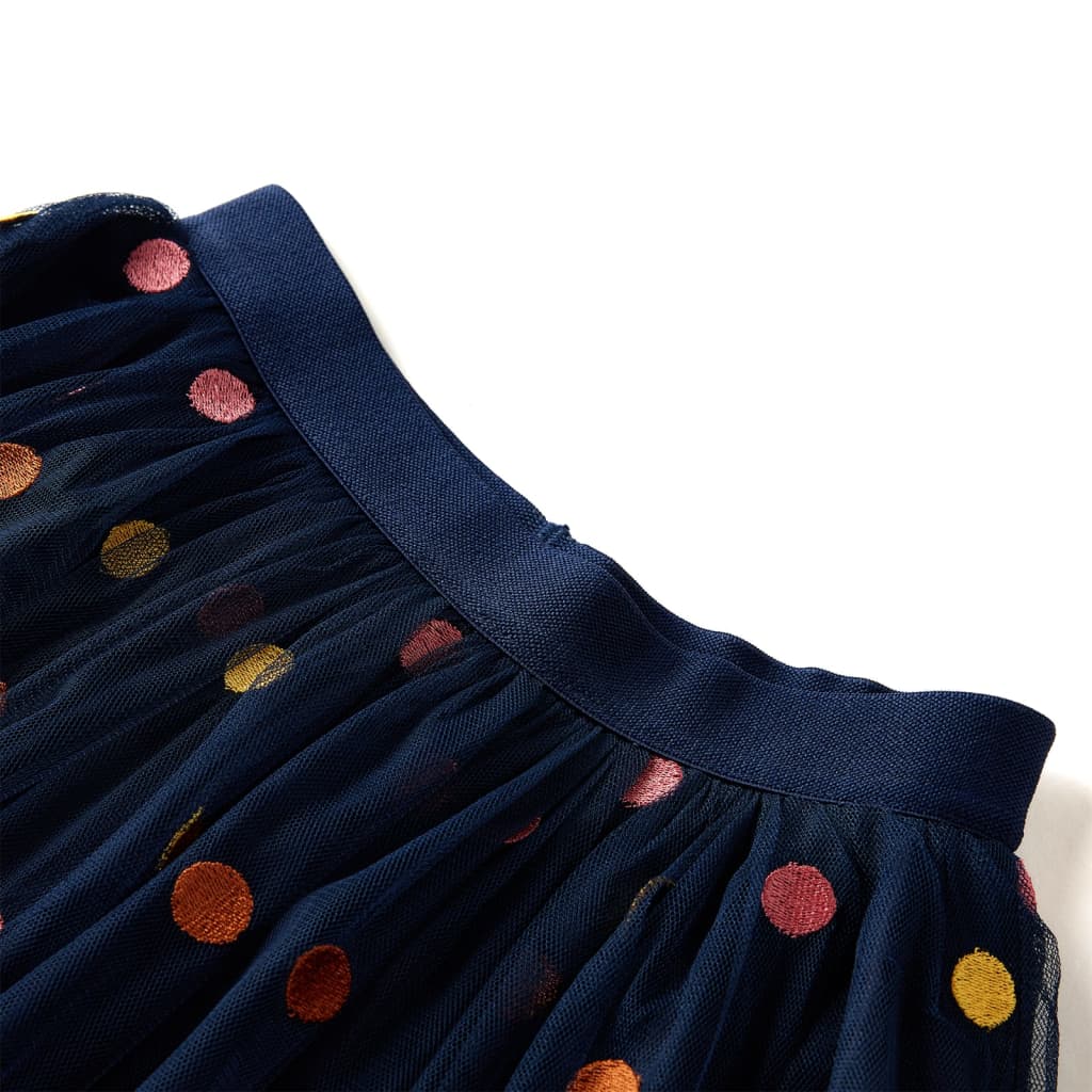 Vidaxl Jupe pour enfants avec tulle et points 140 bleu marine
