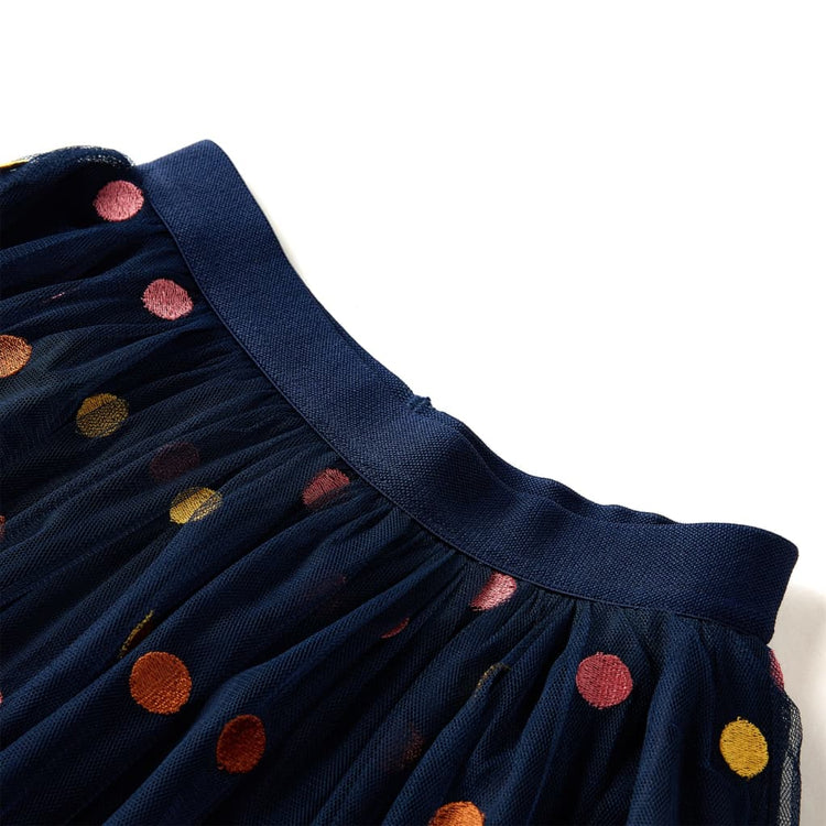 Vidaxl Jupe pour enfants avec tulle et points 140 bleu marine