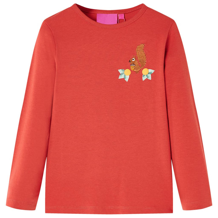 Vidaxl Child's Shirt à manches longues 116 Brown rougeâtre