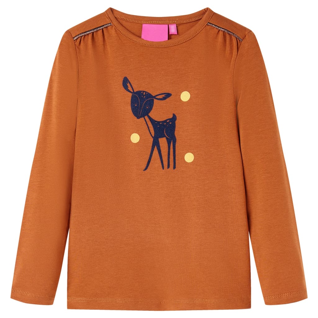 Vidaxl Children's Shirt à manches longues 116 colored cognac