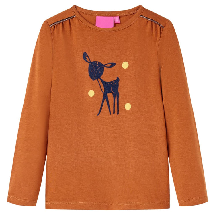 Vidaxl Children's Shirt à manches longues 116 colored cognac
