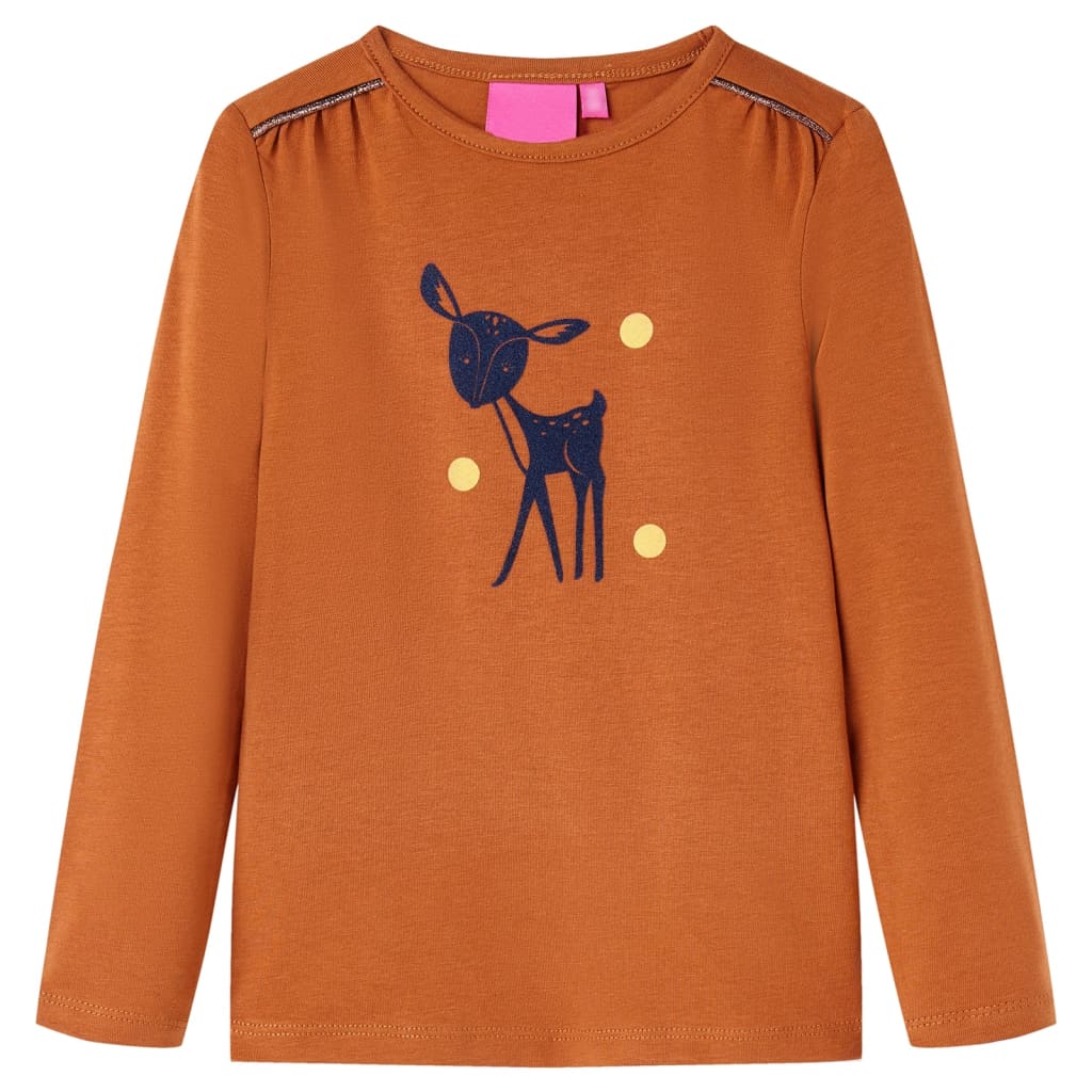 Vidaxl Child's Shirt à manches longues 128 colored cognac