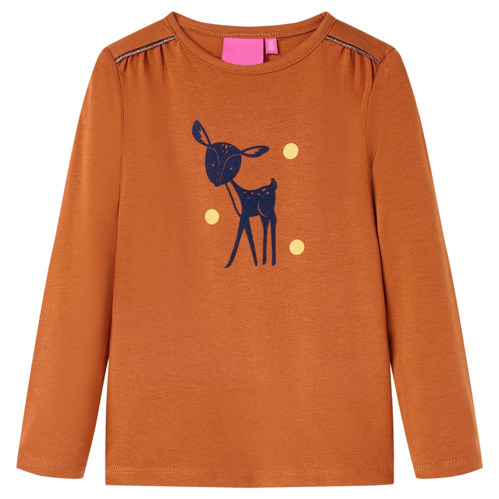 Vidaxl Child's Shirt avec manches longues 140 colorée cognac