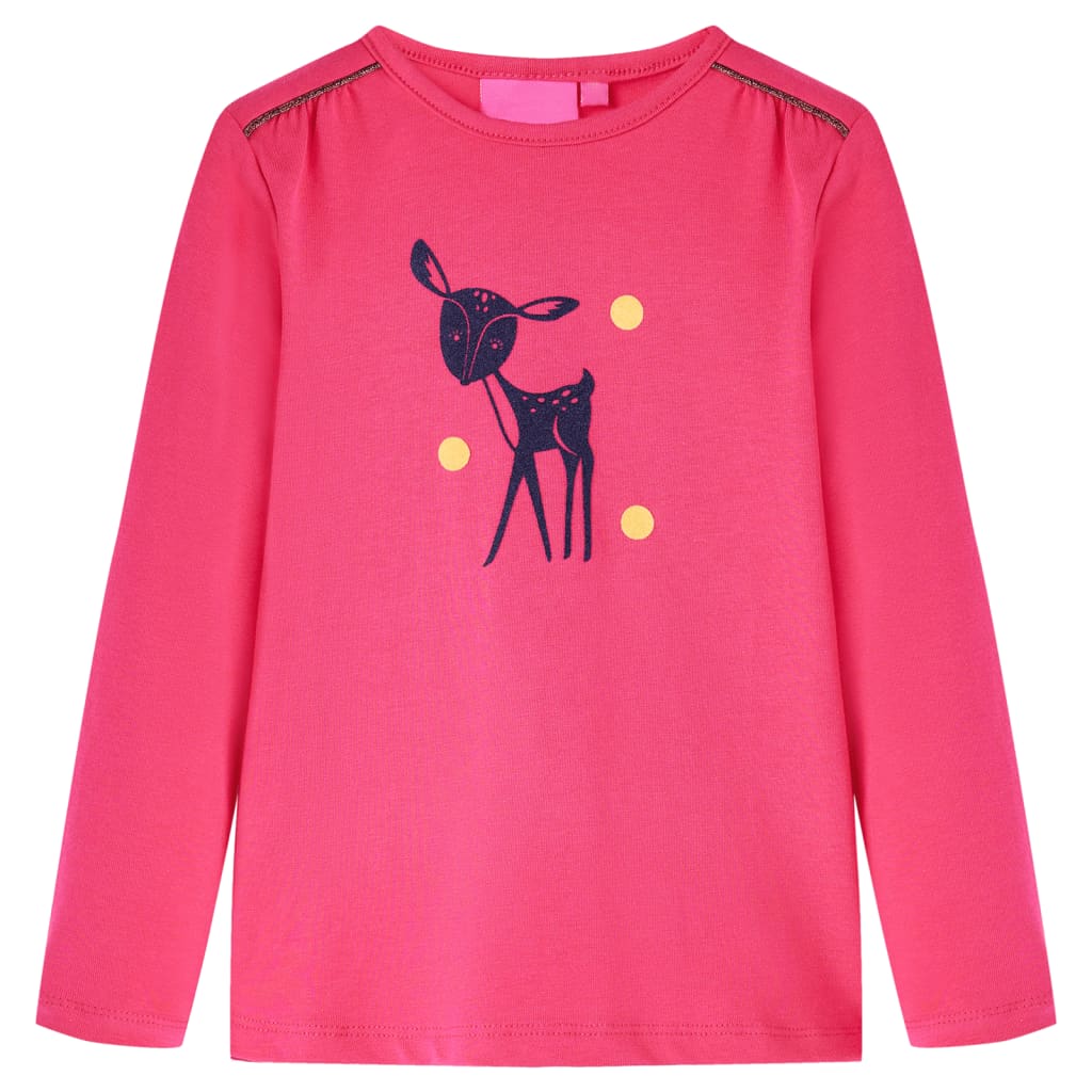 Vidaxl Child's Shirt à manches longues 116 rose vif